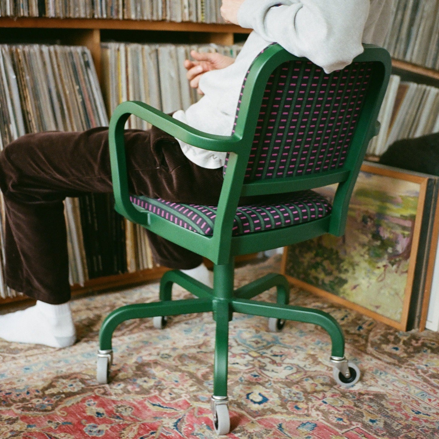 Green Officer Chair with Black Mexidot - Afternoon Light Exclusive OFFICE CHAIRS Emeco 